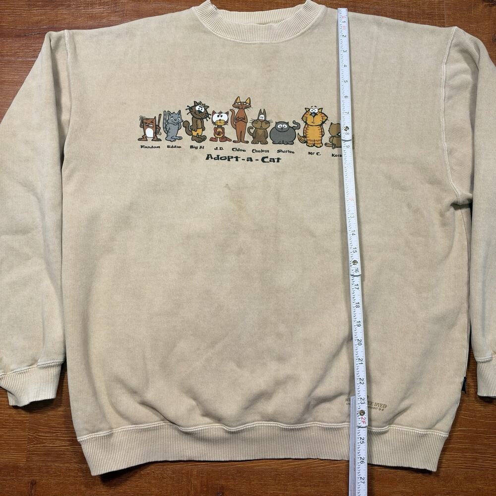Vintage Crazy Shirts Adopt A Cat Sweatshirt Mens M Brown Oversized Relax Sweater - Picture 9 of 13
